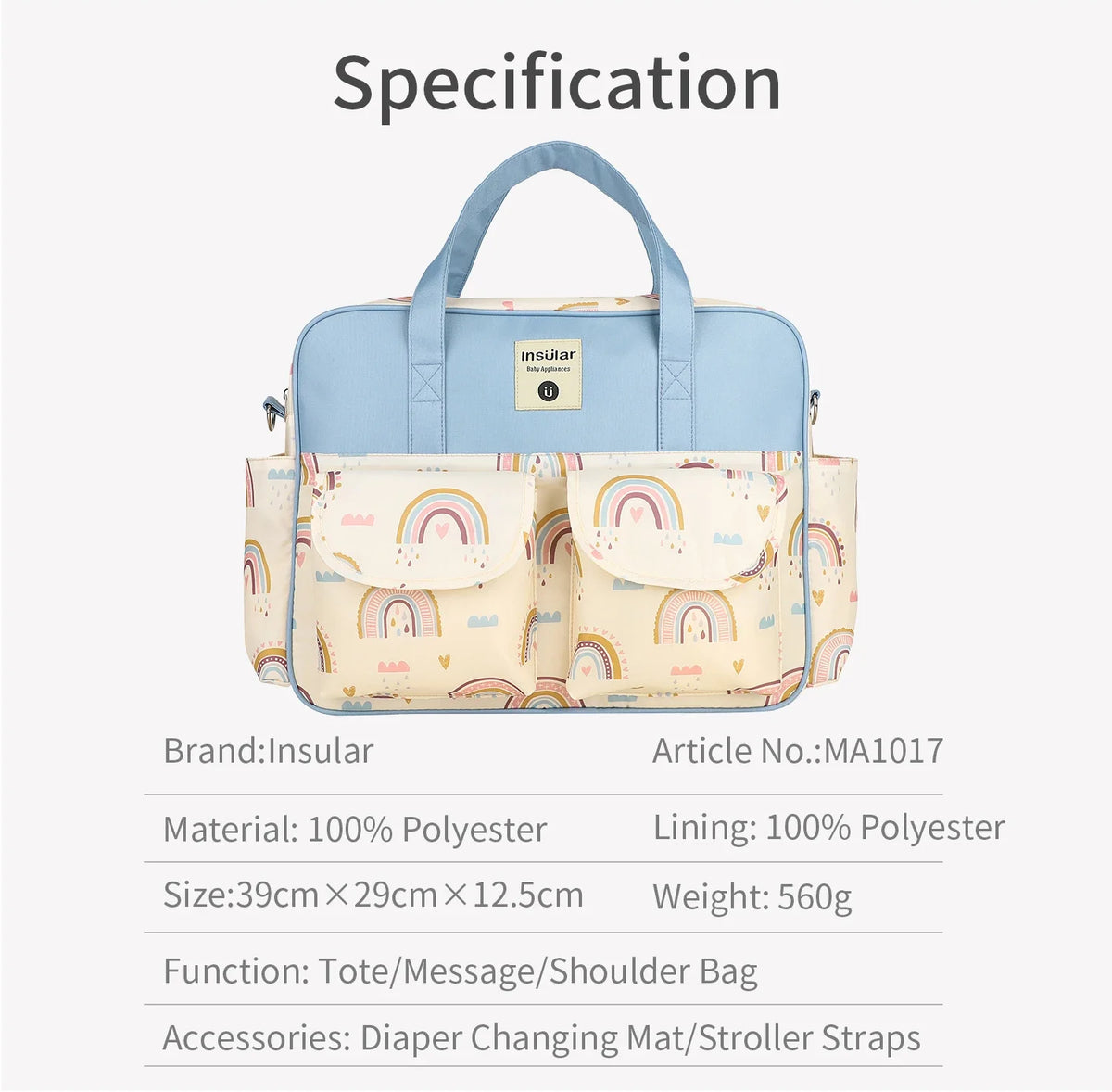 Fashion Mommy Bag Oxford Fabric Go out Cartoon Waterproof Travel Tote Multifunctional Women Handbag Shoulder Bag Large Capacity