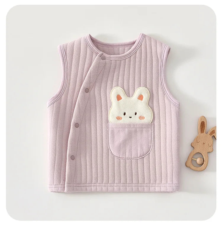 Baby Vest Autumn and Winter Warm and Thick Clothes Baby Vest Sleeveless Jacket for Children Aged 0-3
