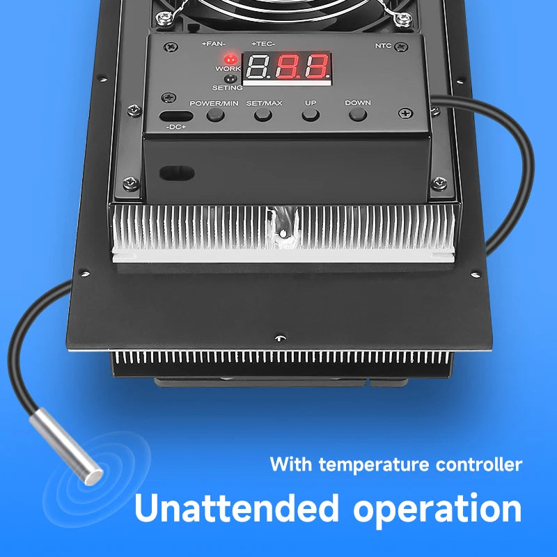 ENMG Industrial Cabinet Semiconductor Cooling System HET Kit 12V Peltier Cooling Module with Fan Heatsink & Electronic AC Green.