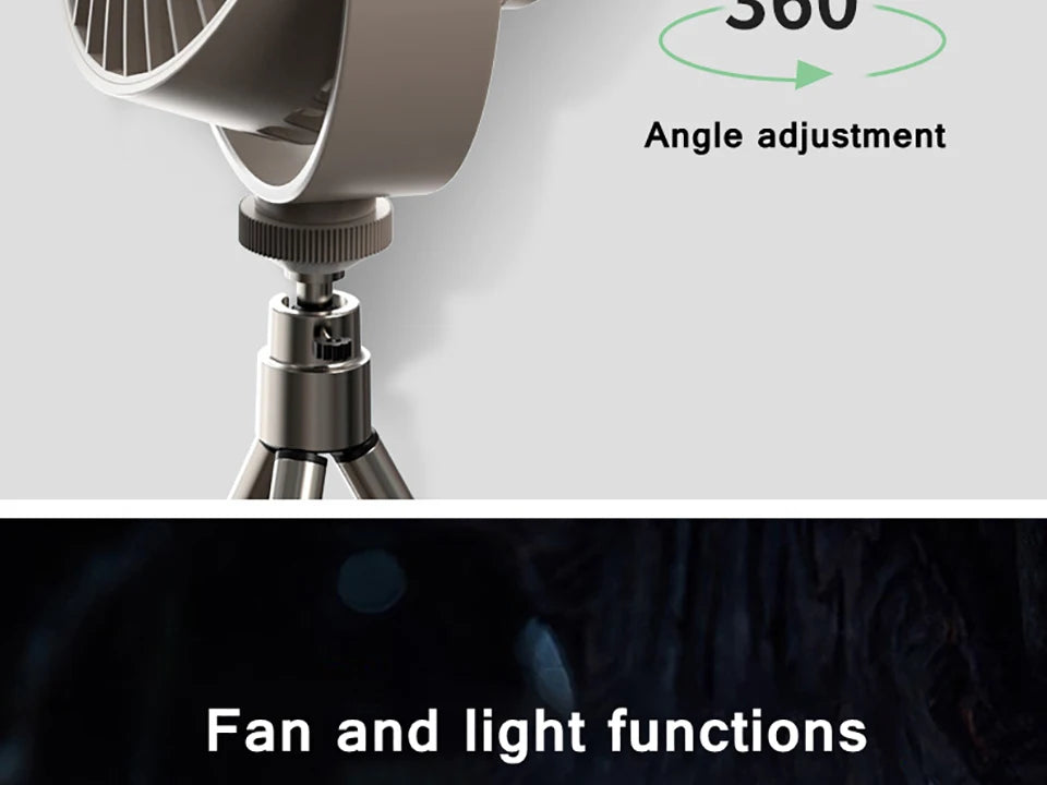 Remote Control Floor Table Air Cooler Mini Portable Wireless Ceiling Fan 360° Rotation 3-speed Wind For Camping Home Night Light