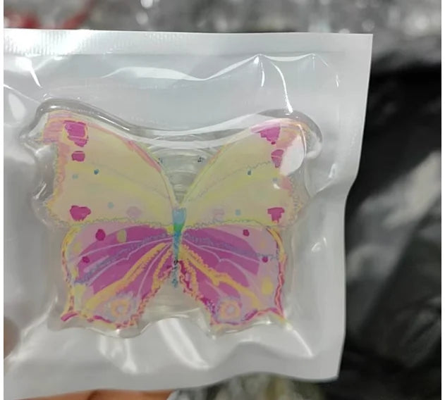 Cute Butterfly Phone Grip Tok Griptok  Holder Ring For iPhone 16 Universal Accessories Lovely Bowknot Phone Stand Bracket Socket