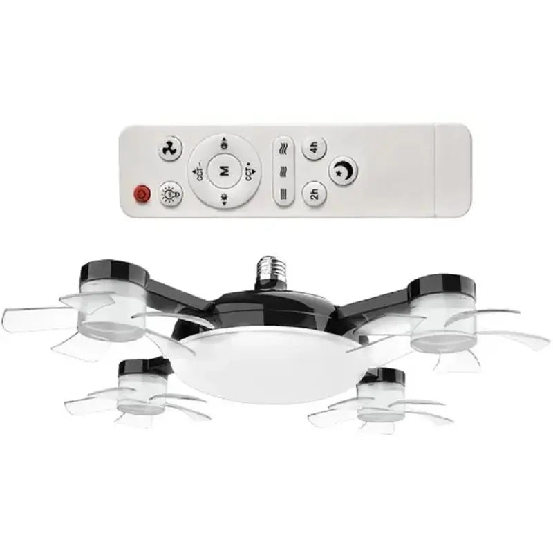 AT28-Fan Light 2-In-1 Drone Design Ceiling Fan Light 60W With Remote Control For Entrance Hall Family Corridor Living Room