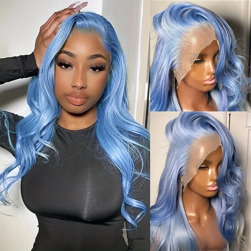 White Wig Body Wavy Lace Front Wig 13x4 HD Heat Fiber Pre Plucked Synthetic And Blend For Women Daily Wear Clearance Cosplay