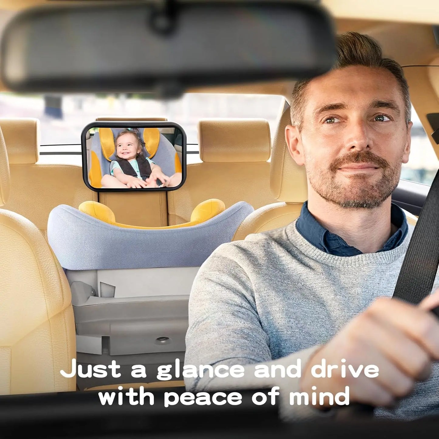 Baby car seat rearview mirror, designed with a baby hook style. Non-shaking rearview mirror for baby car seats