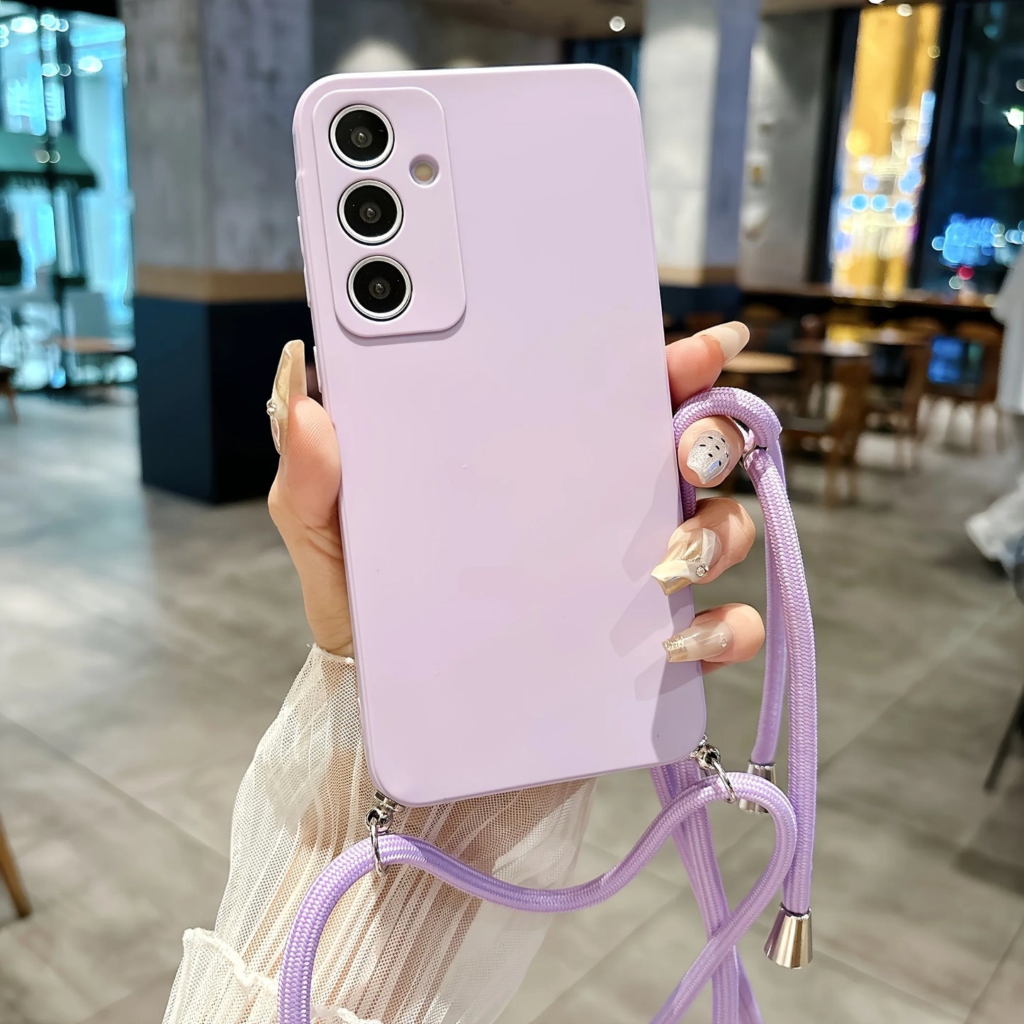 Best-selling metal buckle matte solid color crossbody strap phone case for SamsungS26 S25 S24 S23 S22 S21 PIus UItra FE EdgeAnti