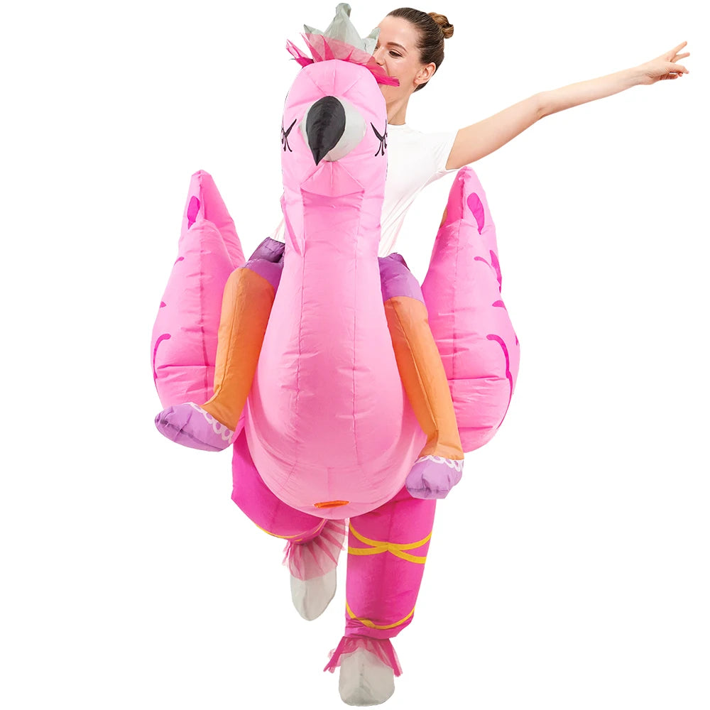 Halloween costume party fun role-playing costume flamingo inflatable costume funny costume adult  blowing suit carto