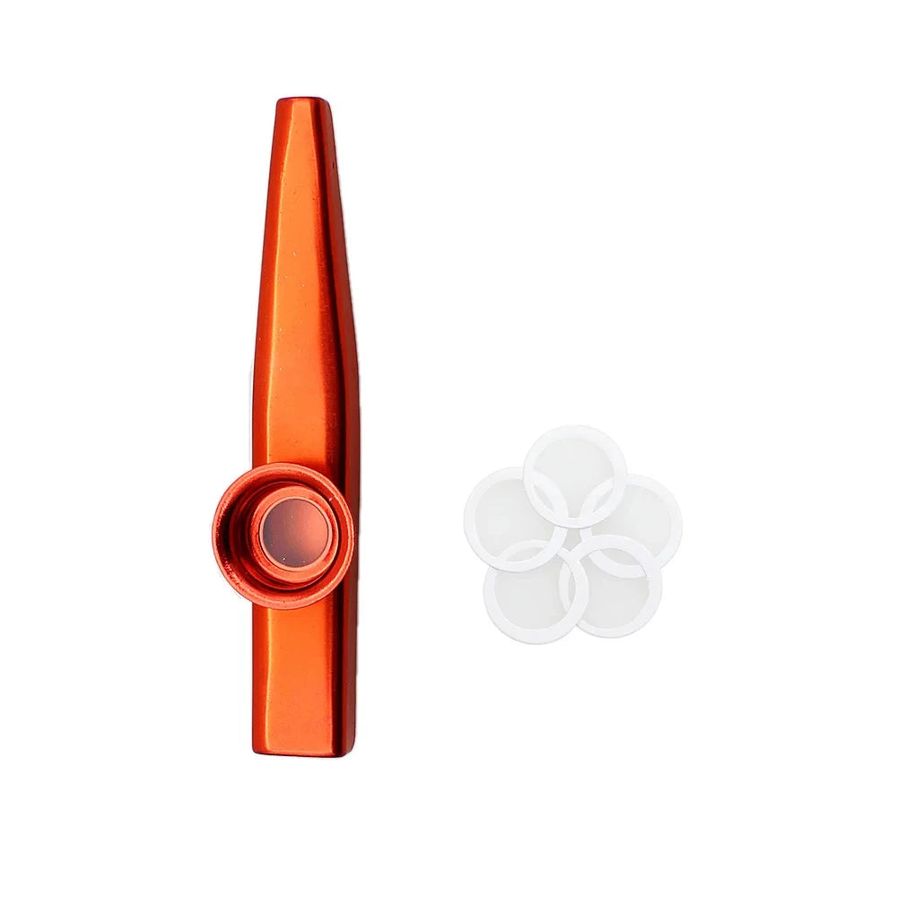 Kazoo Golden Aluminum Alloy with Membrane Flute Diaphragm Mouth Kazoos Musical Instruments