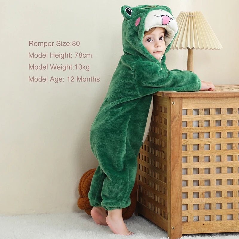 MICHLEY Carnival Dinosaur Baby Winter Costume Rompers Clothes Cute Cartoon Jumpsuit Bodysuit Overall Unicorn For Girls Boys Kid