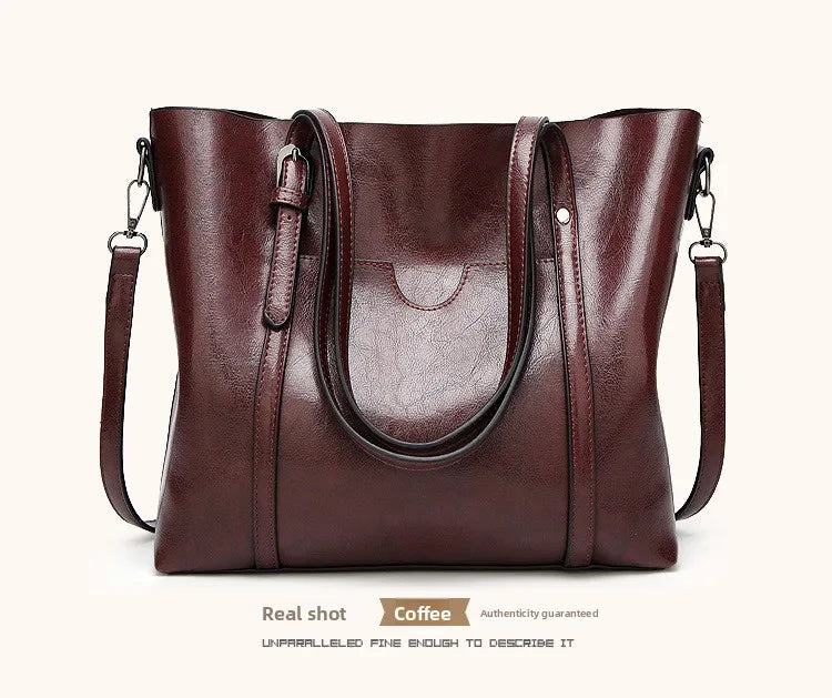 Women's Genuine Leather Tote Bag, Waterproof Multi Purpose Casual Shopping Outings Work Handbag Women Shoulder Crossbody Bags