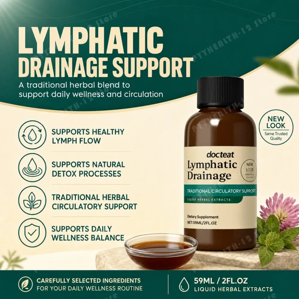 Lymphatic Drainage Drops Herbal Liquid Extract Cleavers Red Clover Stillingia Prickly Ash Botanical Supplement 59ml 2 fl oz