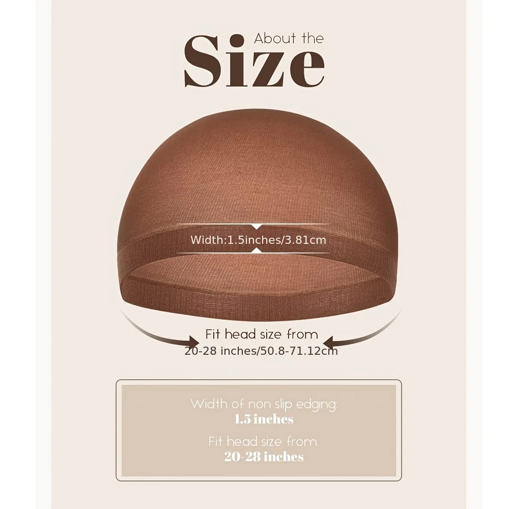 Reddish Brown Wig Cap Stocking Hair Caps for Lace Front Wig, Non Slip and Breathable Ultra-thin High Elastic Nylon Wig Caps