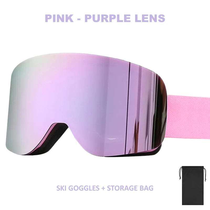 Double Layer Anti-Fog Adult Ski Goggles Outdoor Sports Snowboard Snowmobile Glasses Eyewear Full REVO Coating Snow Goggles UV400
