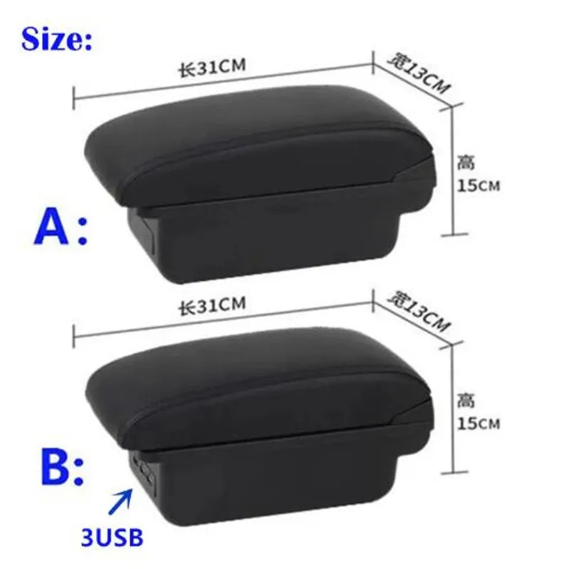 For Fiat Panda II 2 Armrest Box Arm Elbow Rest Center Console Storage box USB Port Interior Dedicated Retrofit Car Accessories