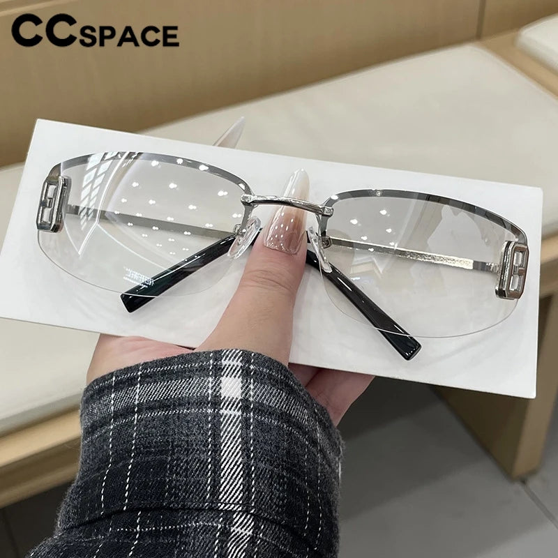 Rimless Sunglasses Rectangle Fashion Popular Women Men Shades Square Sun Glasses For Female Male Summer Traveling Oculos