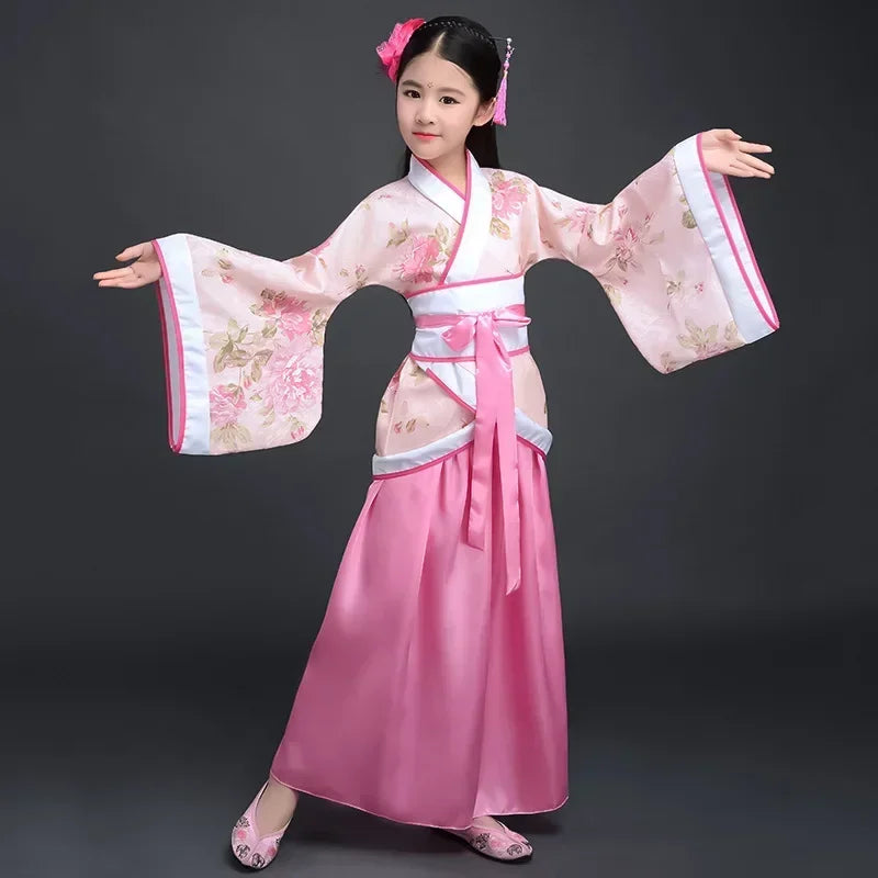 Halloween Cosplay Kids Set Dance Performance Dress for Girls Show Disfraz Child Hanfu Dress Costume Chinese Traditional Clothes