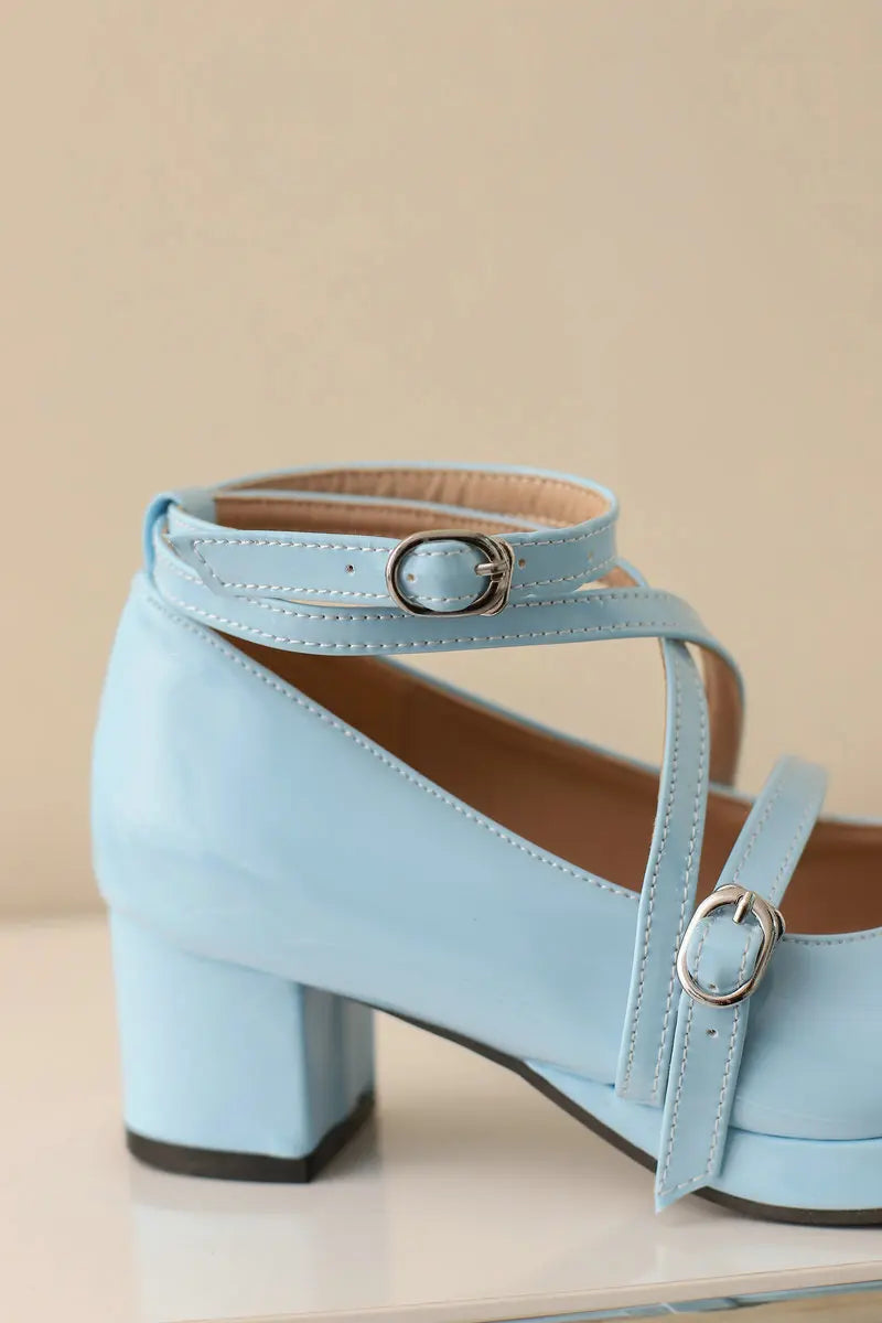 Japanese Lolita Party Shoes High Heels Ankle Strap Cross Dress Pumps Cosplay Costume Plus Size 31-50 Big Feet Wear Dropshipping