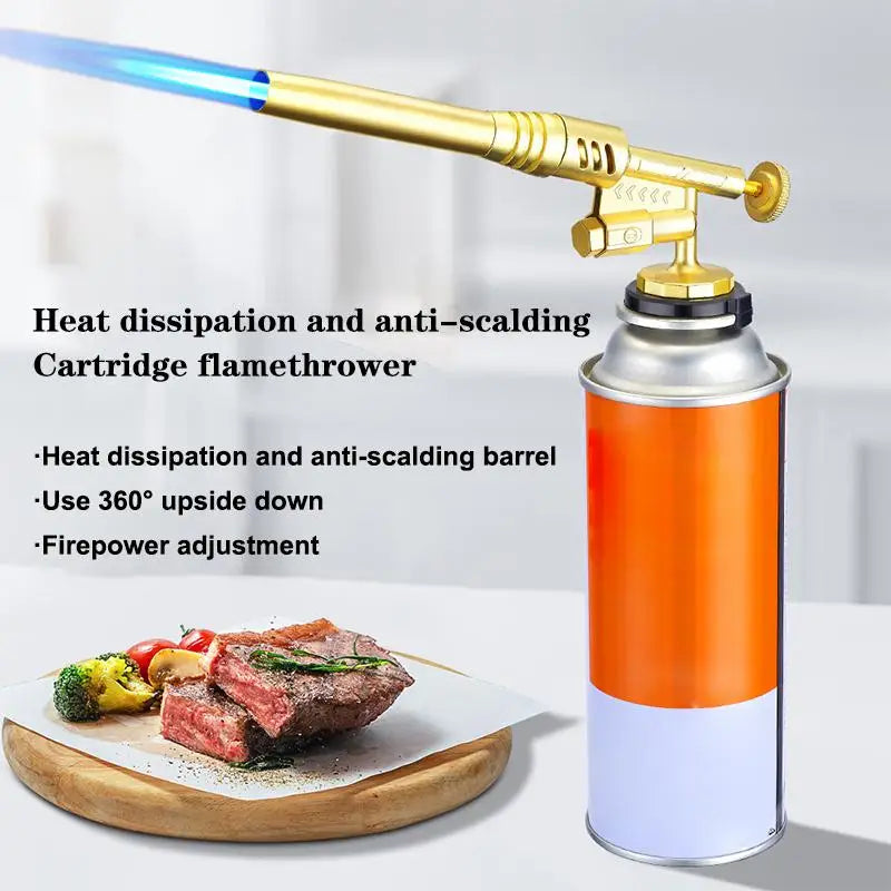 Butane Torch Extended Copper Tube 1300℃ BBQ Flame Gun Copper Aluminum Soldering Tool Liquefied Propane Gas Torch