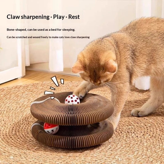 Magic Accordion Cat Scratching Board Nest,wear-resistant And Lint-free,cat Toy For Self-entertainment And Nail Scratching