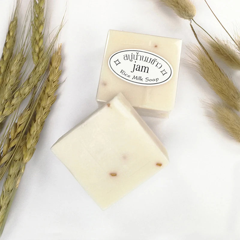 12PCS JAM Rice Soap 65g*12 PCS Original Thailand Handmade Rice Milk Soap Original K BROTHERS Rice Milk Soap