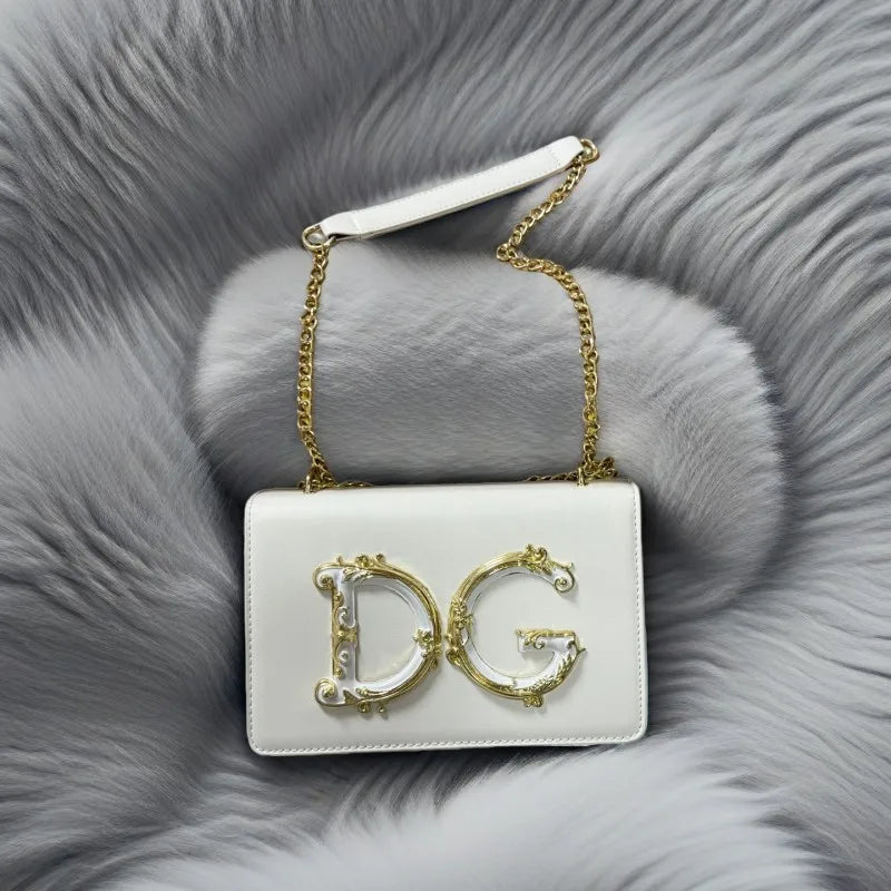 Trendy Letter Logo Chain Bag for Women 2025 - Cute Small Shoulder Sling Purse for Party, Date, Shopping - Black Fashion Handbag