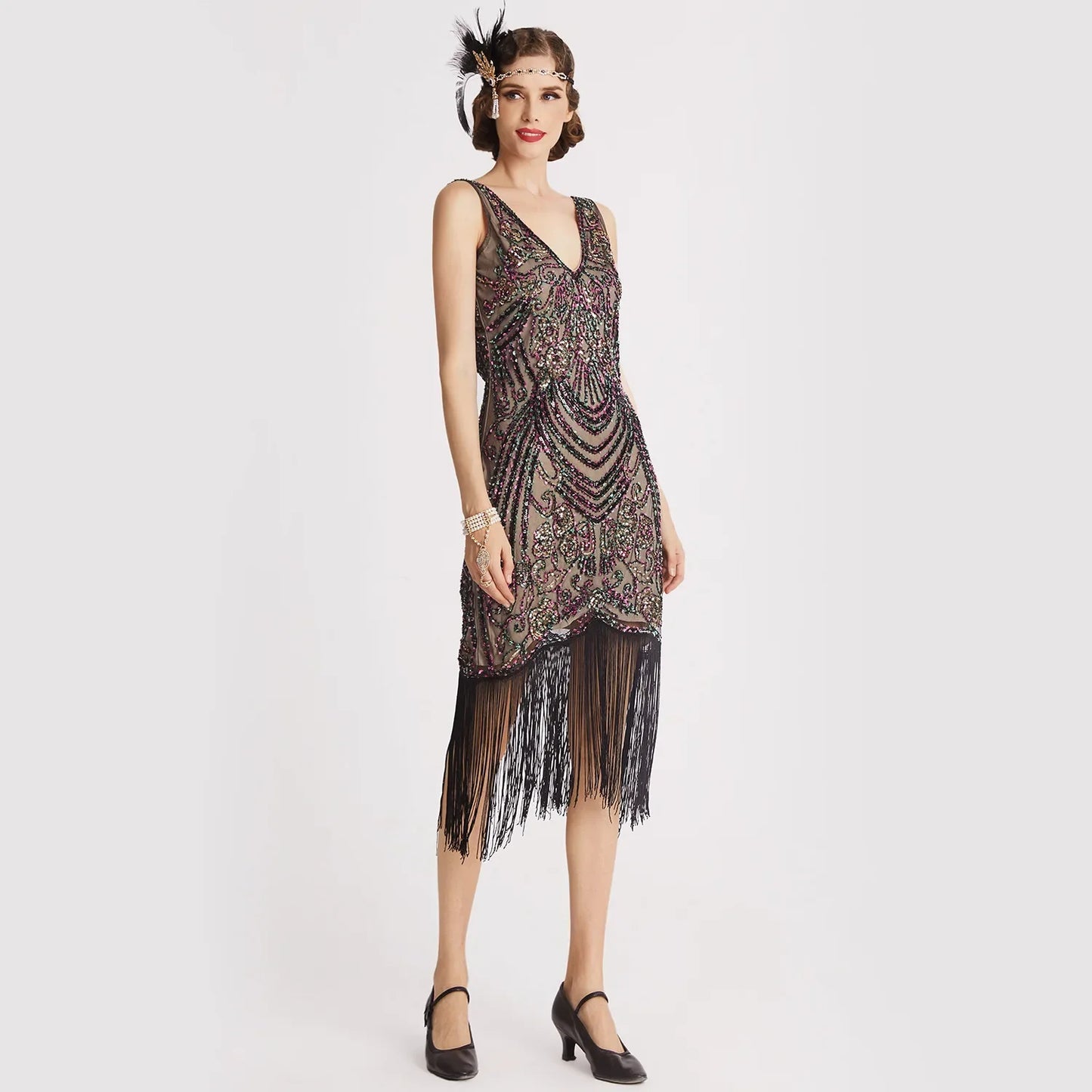 Sexy Women's 1920s Flapper Dress Vintage Swing Fringed Gatsby Roaring 20s Ladies Dress Wedding Evening Party Cocktail Dress Hot