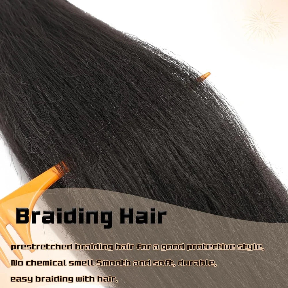Easy Braids 26Inch Synthetic Yaki Texture Professional Braiding Hair Hot Water Setting with packaging Hair Extension For Women