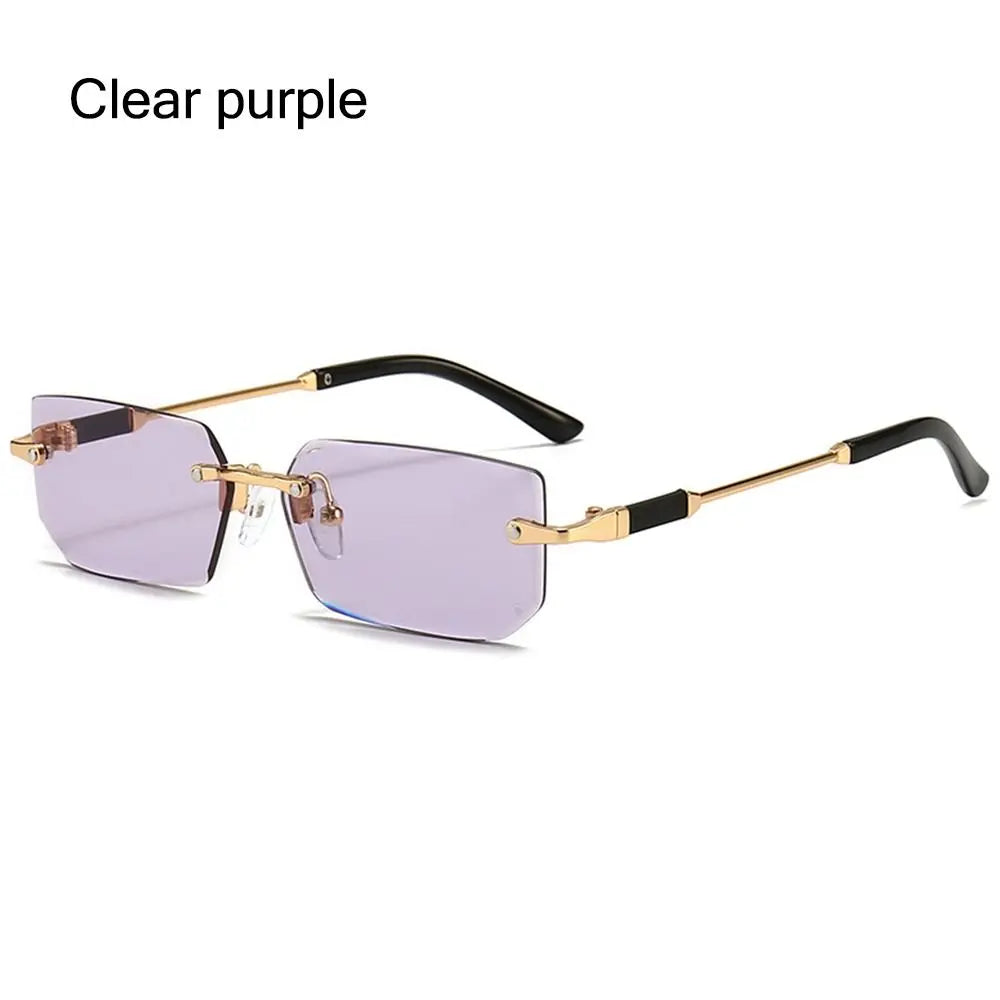 Rimless Sunglasses Rectangle Fashion Popular Women Men Shades Small Square Sun Glasses For Female male Summer Traveling Oculos