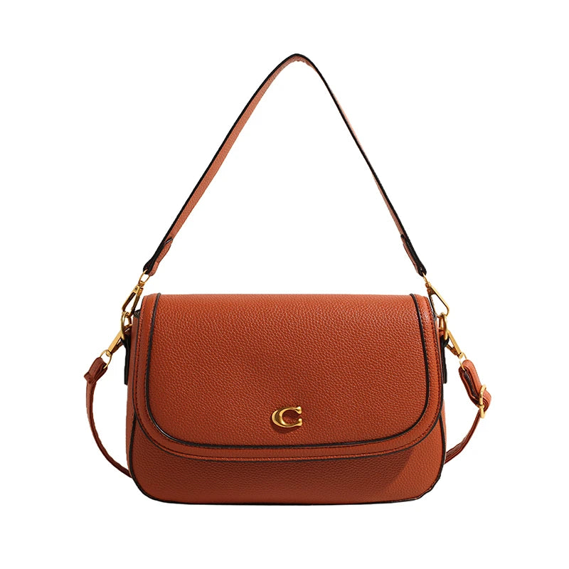 Retro Luxury Women Shoulder Bag Elegant Leather Crossbody Bag High End Tote Vintage Classic Designer