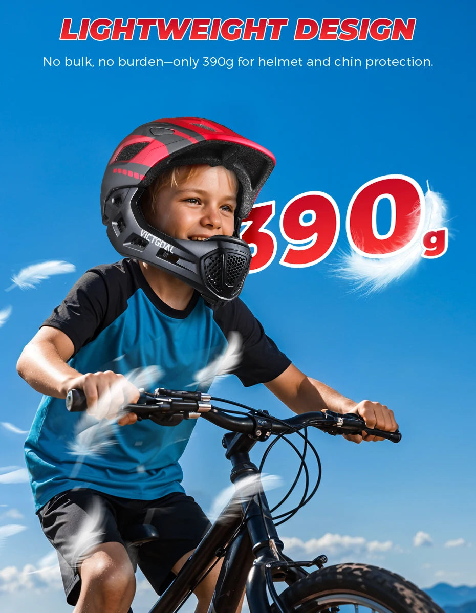 VICTGOAL Kids Detachable Full Face Bicycle Helmet Child Sports Safety Cycling Protection for Balance Bike Roller Skating Caps
