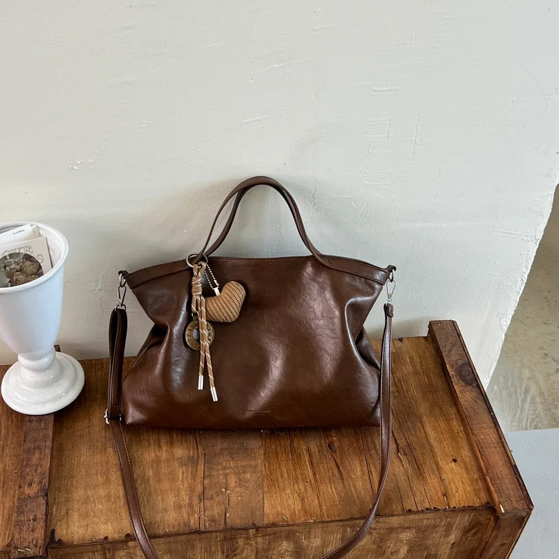 Casual Women Handbags Big Capacity Luxury Design PU Leather Female Shoulder Crossbody Bag Commuting Office Totes Ladies Hand Bag