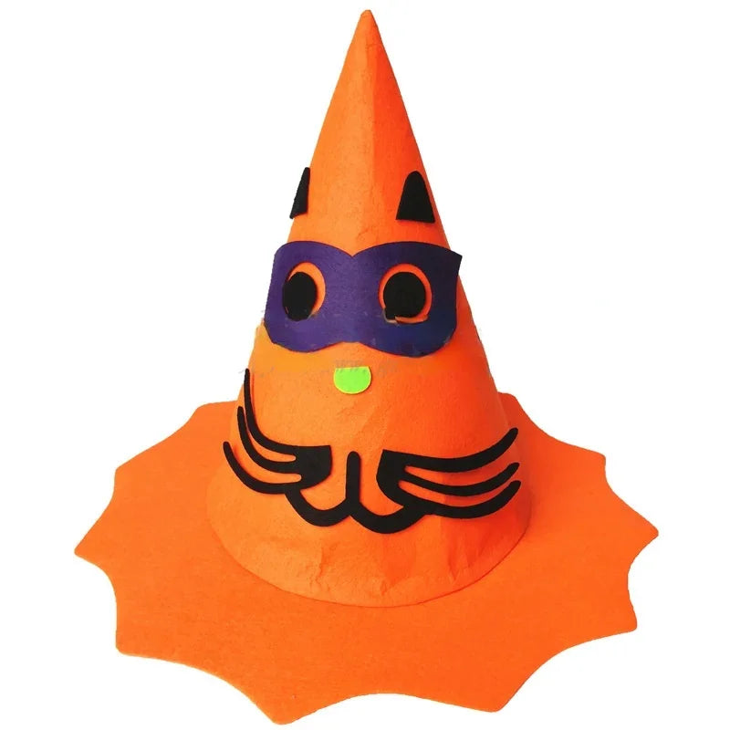 Halloween Party Holiday Masquerade Show Performance Dress Up Props Pumpkin Hat Boys Girls Orange