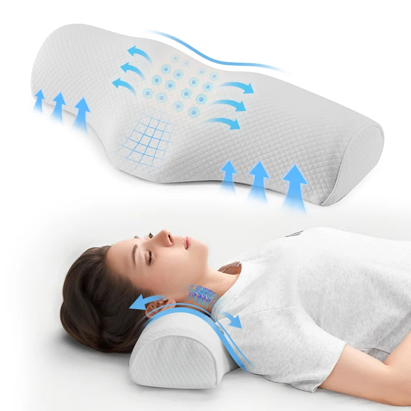 Contour Neck Support Sleeping Pillow, Breathable Washable, Ideal for Every Sleeper
