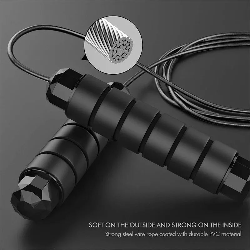 Fitness Adjustable Jump Rope, Workout Jump Rope, Tangle-Free Fast Jump Rope, Ball Bearing Swivels for Men and Women, Aerobic