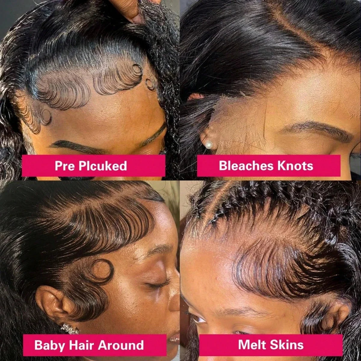 5*5 No Glue Deep Wave Human Hair Wigs Pre Plucked Brazilian Human Hair Lace Frontal Wig 13*6 Pre-Cut Wear and Go Lace Front Wig
