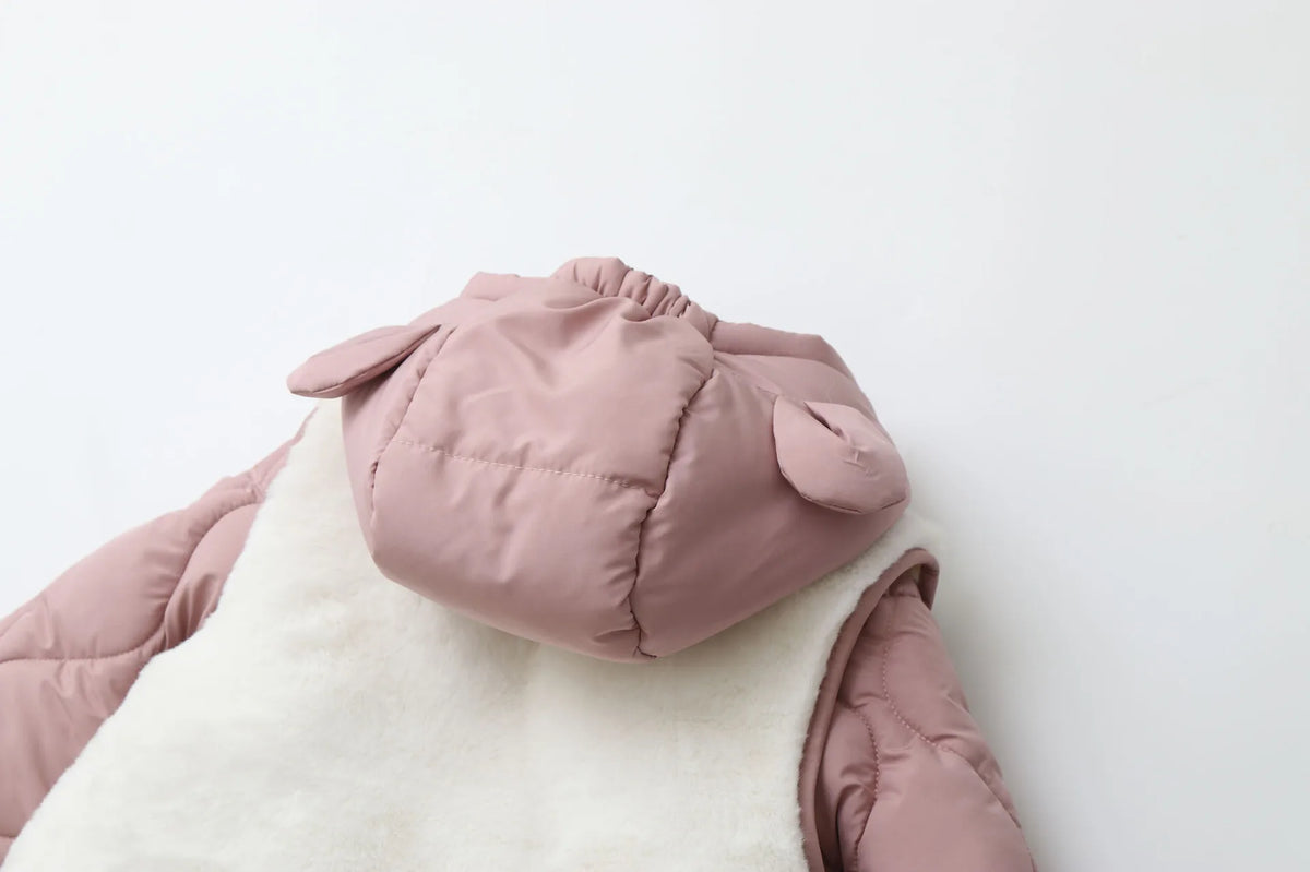 Winter 0-2Y Baby Clothes Thicken Fleece Boys Rompers Toddler Boys Jumpsuits Warm Fur Lining Footies And Vest 2 Pcs Snowsuit