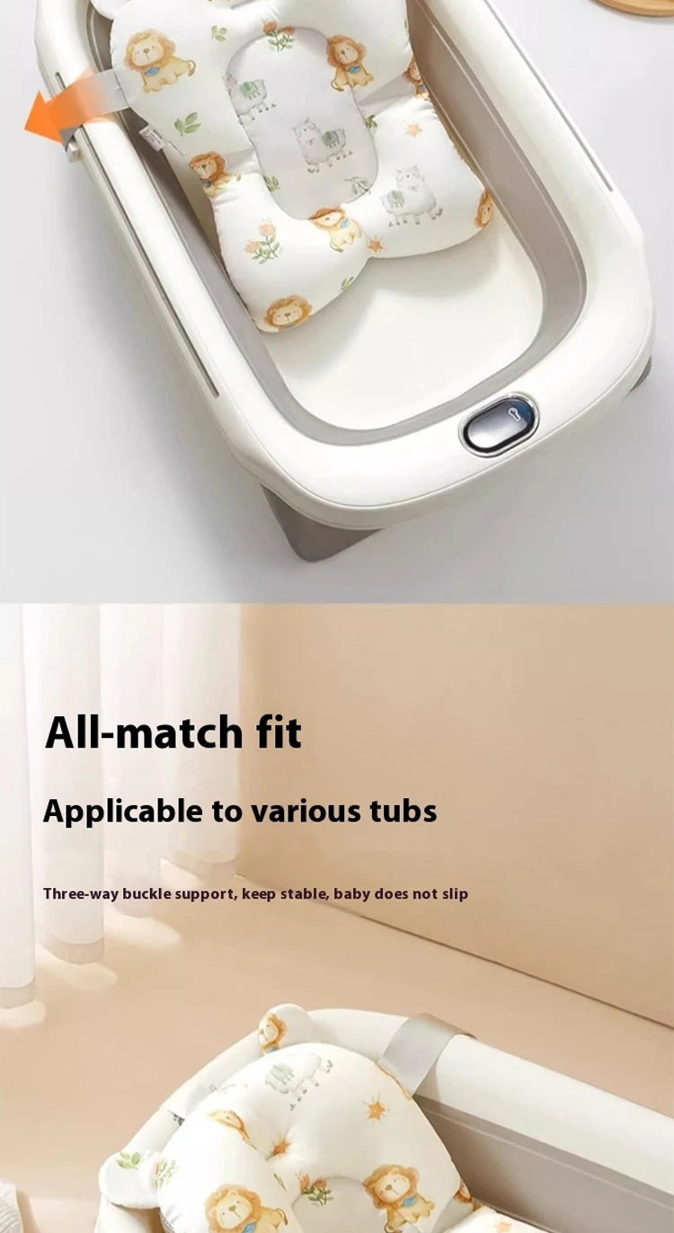 Portable Baby Bathtub Pad Ajustable Bath Tub Shower Cushion Newborn Support Seat Mat Foldable Baby Bath Seat Floating Water Pad
