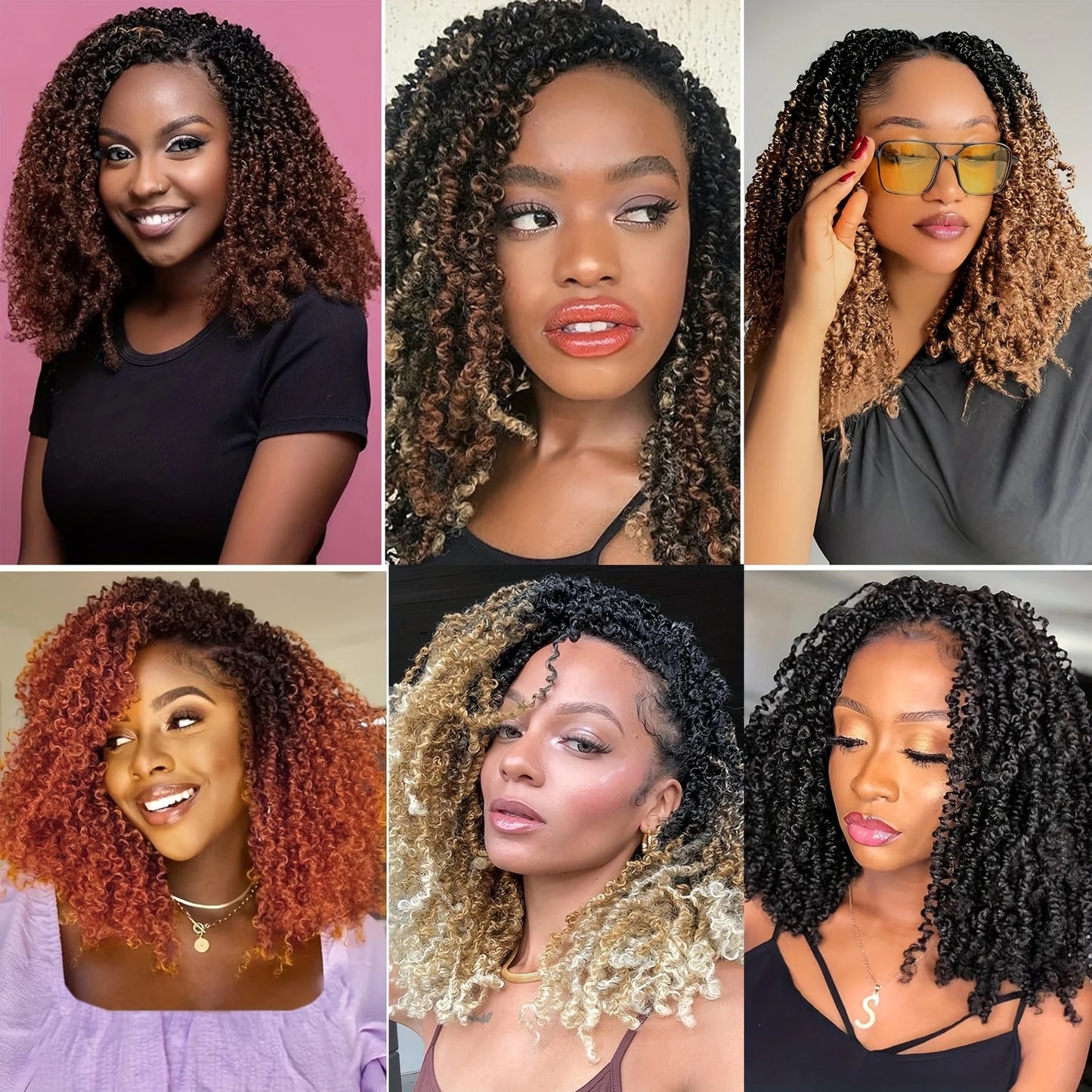 1 Pack 10 Inch Pre-Looped Yanky Twists Crochet Synthetic Braids Hair Textured Hairstyle, Elegant Hairstyle Easy Application