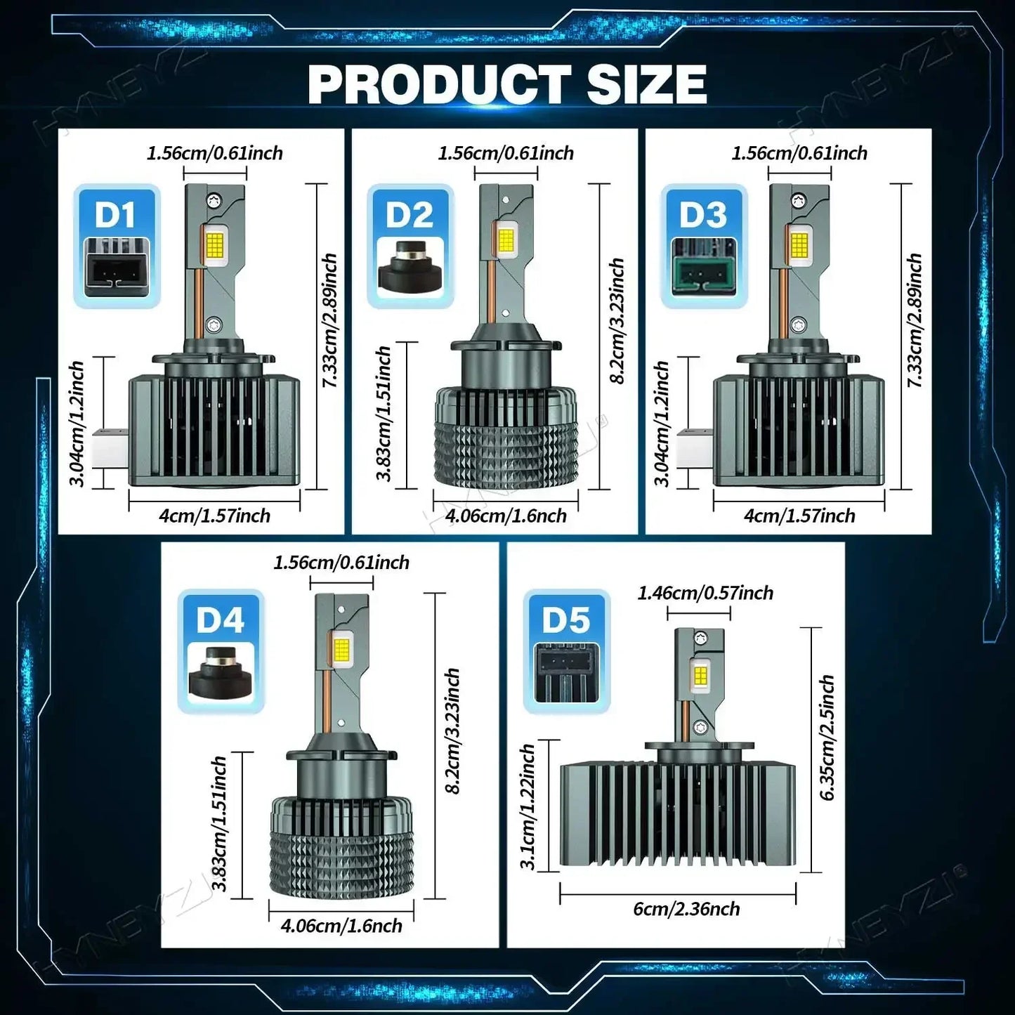 2pcs D1S D3S Led Headlight HID 1:1 D1R D3R 12V 24V Canbus Led Xenon Bulb D4S D2S D2R D4R D5 Auto Light CSP Chip 6000K Plug&Play