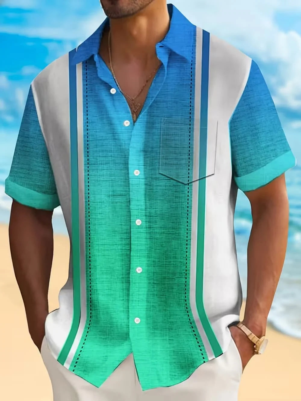 Men's Shirt Geometric Grid 3D Print Short Sleeve Shirts Summer Hawaiian Shirt Casual Outdoor Vacation Lapel Shirt Men's Clothing