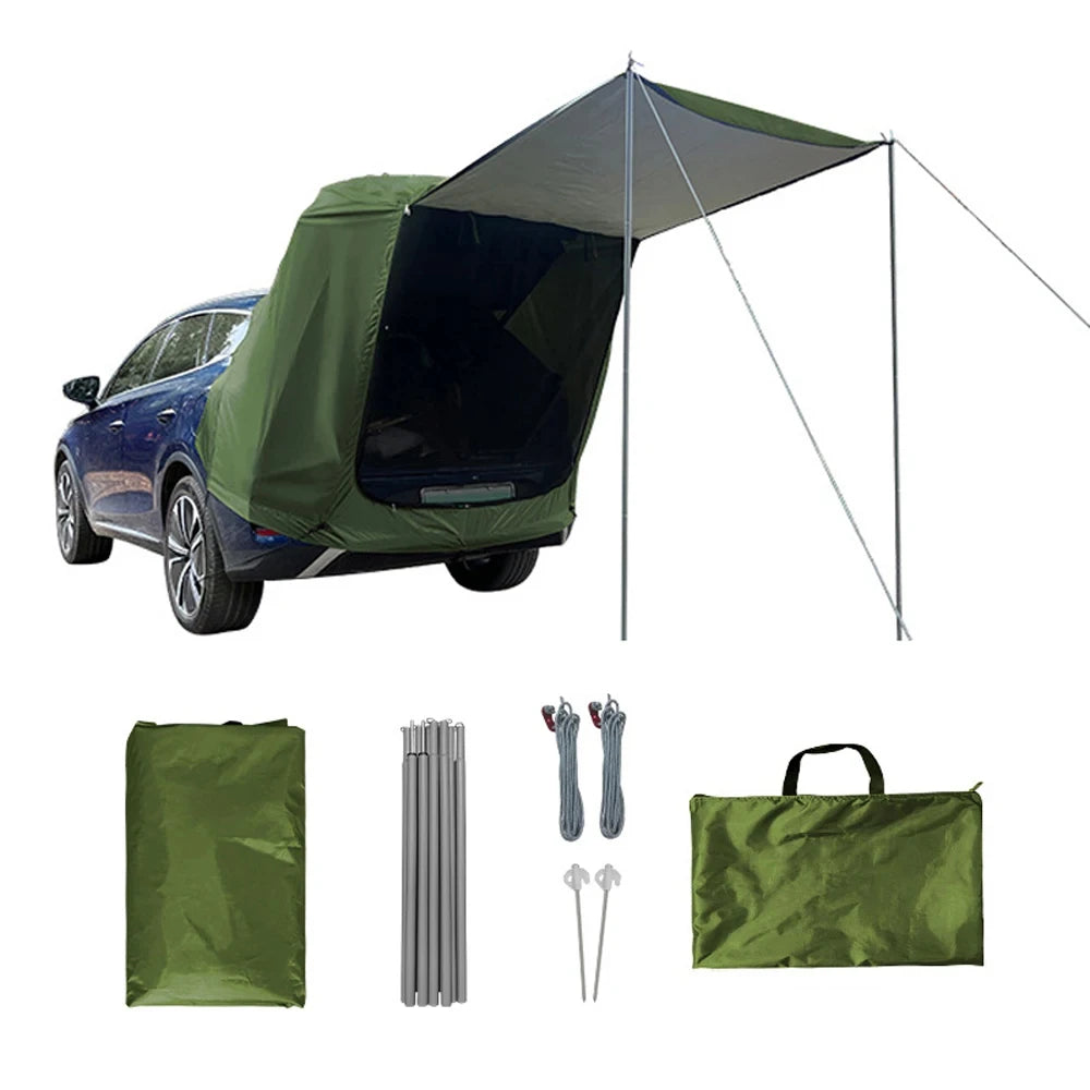 Outdoor Car Rear Extension Tent Camping Picnic Awning Canopy Sunshade Rainproof Waterproof Vehicle Tail Tent