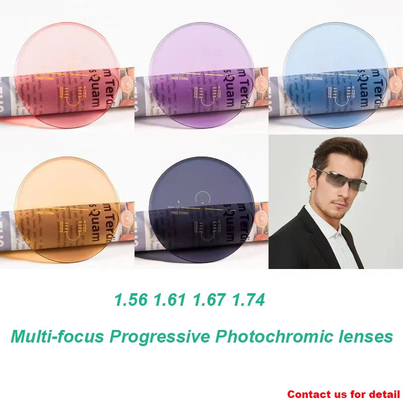 New Free Form Multi-focus Lenses 1.56-1.74 Thin Digital Progressive Prescription Lens MR-8 Anti Blue Light Polarized Sun Glass