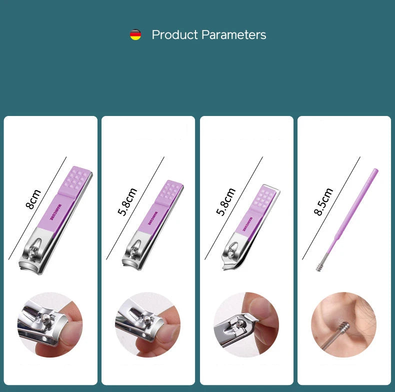 Professional Manicure Set 12/16 Pcs Full Function Kit Stainless Steel Pedicure Sets With Leather Portable Case Idea Gift