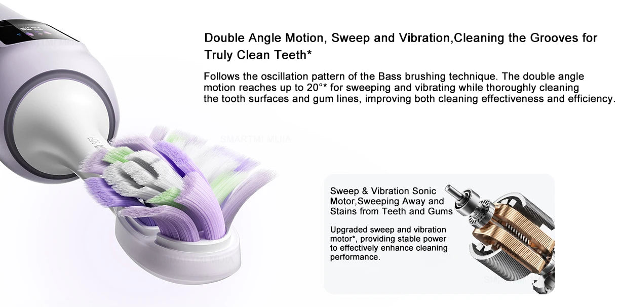 MIJIA Oscillation Electric Toothbrush Pro Love Gift Box,Smart Screen Pressure,IPX8 Waterproof,180 Day Battery,4 Mode With 4 Head