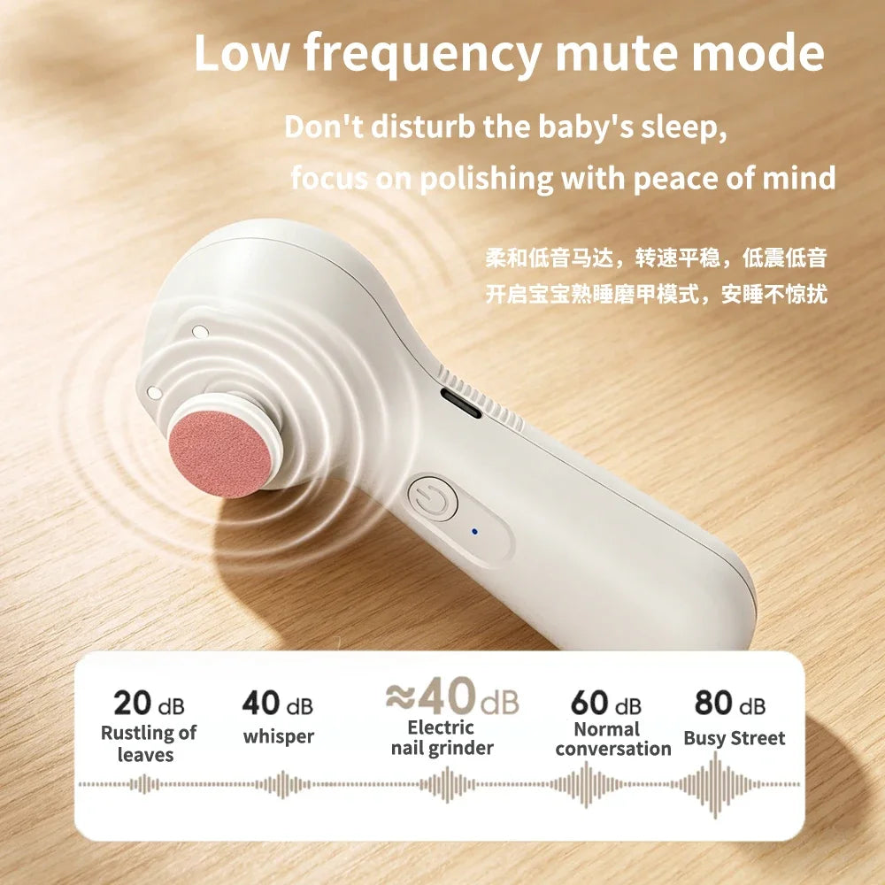 Rechargeable 6 In 1 Electric Baby Nail Trimmer, Low Noise Safe Nail Sharpener, Multifunctional Infant Kids Nail Care Cutter