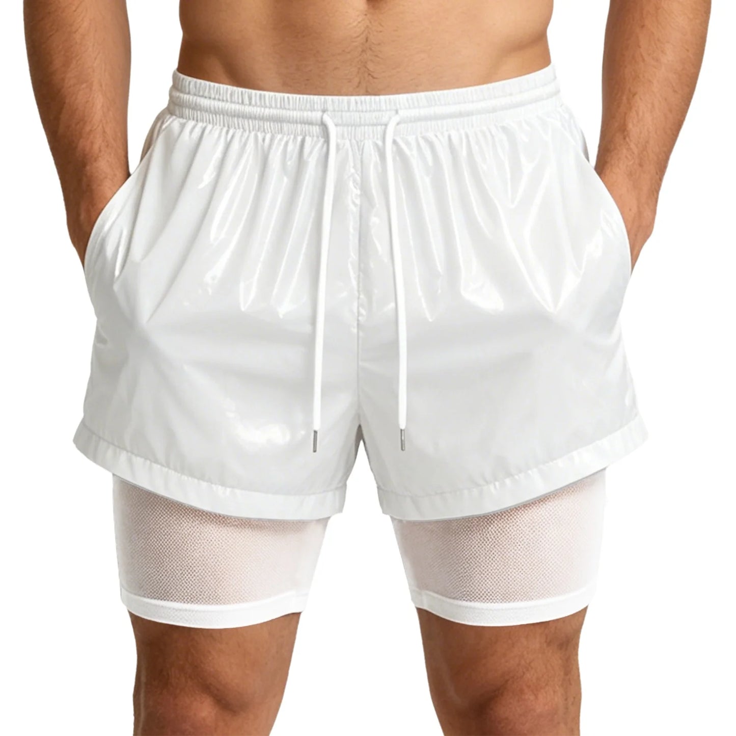 Men Leak-proof Diaper Cover Shorts Mesh Liner Waterproof Double Layer Shorts Swimming Suit Nursing Special Needs Reusable Briefs