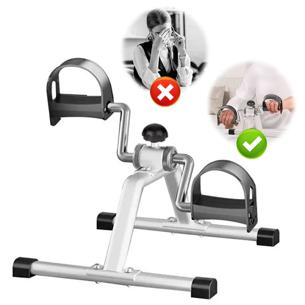 Mini Foldable Arm Leg Exercise Bike with Adjustable Resistance Under Desk Bike Cycle Pedal Exerciser for Home Exercise