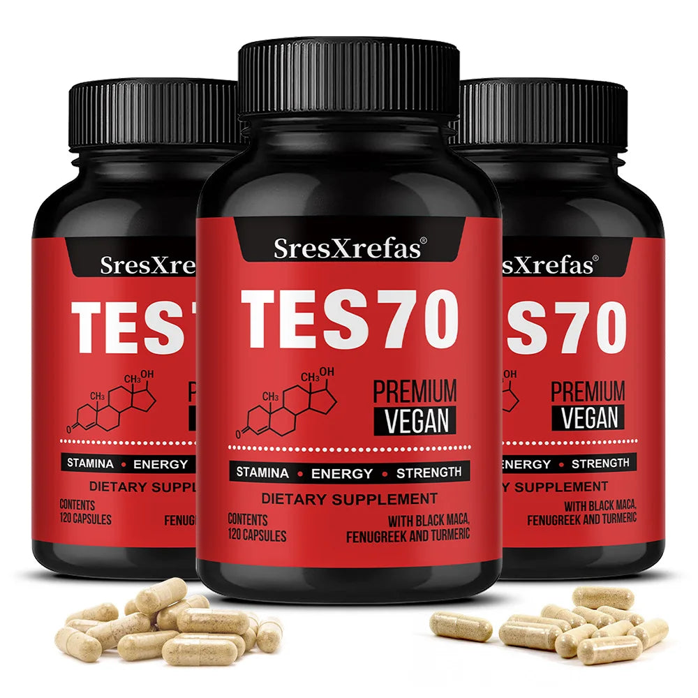 Fenugreek Supplement Capsules, with Turmeric, Black Maca, Endurance, Energy, Strength Support, Improves Mood, Overall Health