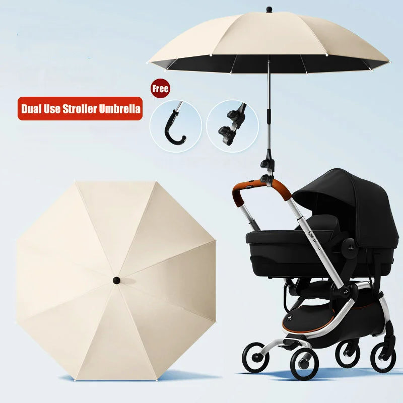 Clip-on Universal Baby Parasol 85cm Diameter 2 in 1 Baby Stroller Umbrella For Sun Shade Rain-proof Baby Stroller Accessories