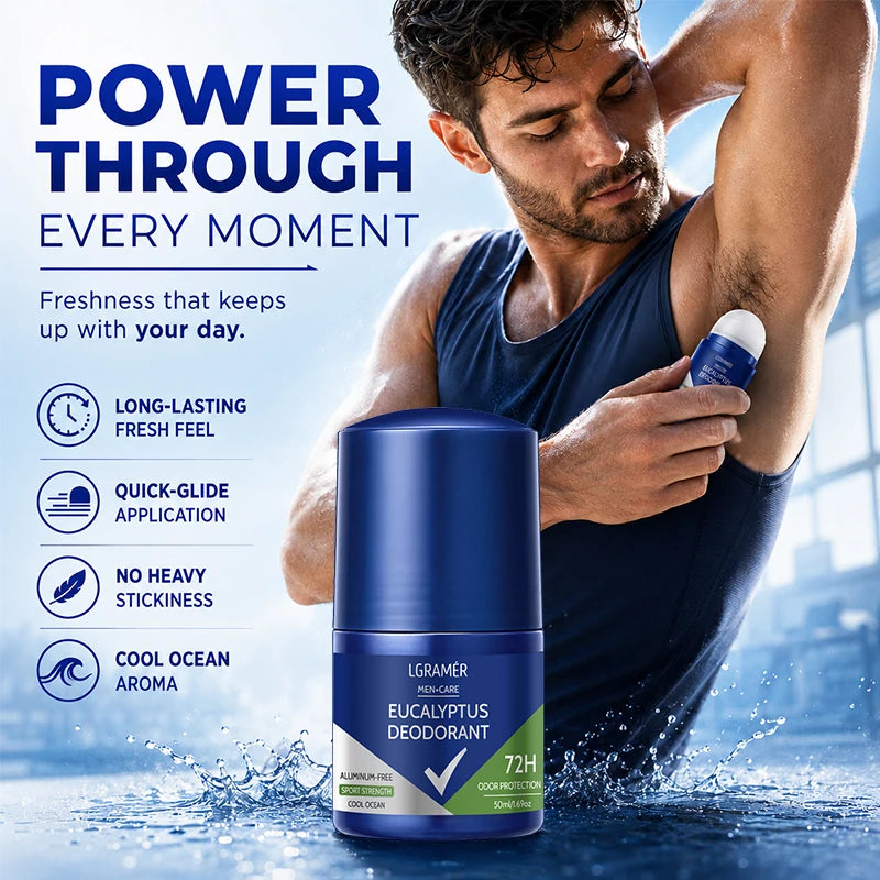Men's Care Eucalyptus Deodorant Cool Ocean Scent Deodorant Stick Effective Anti Perspirant Control Sweat Smell Fresh Body Care