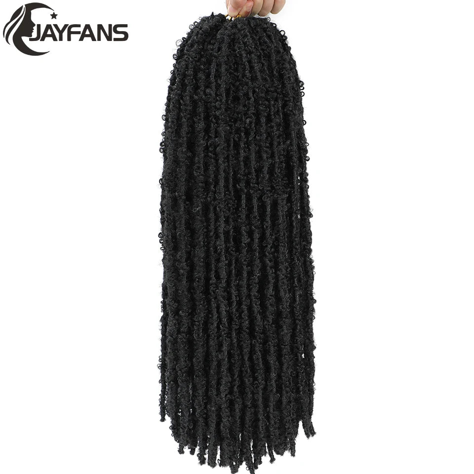 18 24 Inch Butterfly Locs Crochet Hair Extensions Synthetic Distressed Butterfly Soft Locs Crochet Braids Hair for Black Women